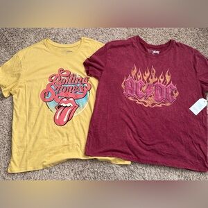 Time and Tru The Rolling Stones And AC/DC Vintage Logo T-Shirt Size: XXXL (22)